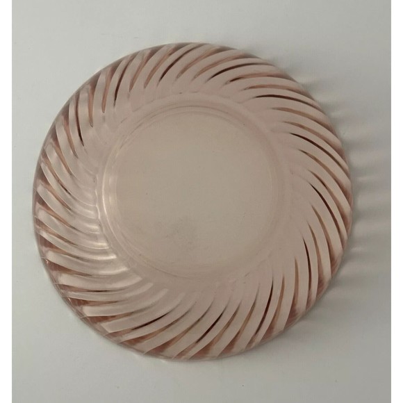 Vintage Arcoroc Rosaline Pink Swirl Glass Scalloped Serving Bowl 9"‎ France - Picture 4 of 4